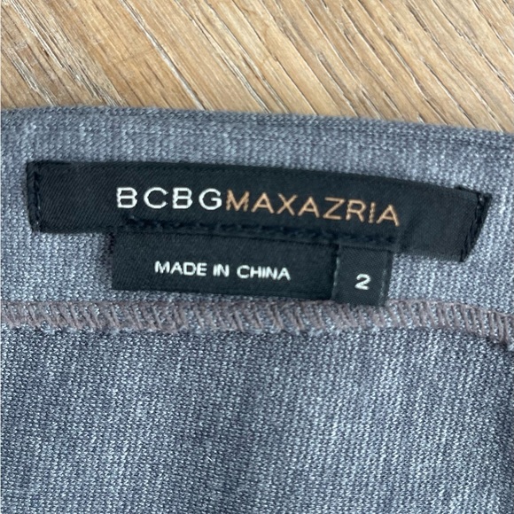 Bcbg Max Azaria size 2 grey knit dress with silk bottom contrast - Picture 5 of 8
